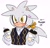 Size: 2048x1970 | Tagged: safe, artist:tamjeong_sonic, silver the hedgehog, alternate hairstyle, alternate universe, bust, clothes, cup, english text, holding something, simple background, solo, text, white background