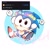 Size: 1280x1280 | Tagged: safe, artist:h05h1_sonic, sonic the hedgehog, chibi, classic sonic, commission, cute, flower, flower crown, korean text, sitting, solo, sonabetes