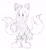 Size: 1914x2064 | Tagged: safe, artist:tamjeong_sonic, miles "tails" prower, alternate outfit, blushing, clothes, full body, gift art, greyscale, looking offscreen, monochrome, mouth open, simple background, sketch, solo, standing, sweater, white background