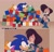 Size: 2392x2305 | Tagged: safe, artist:risziarts, sally acorn, sonic the hedgehog, christmas, mistletoe, present, shipping, sonally