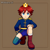 Size: 512x512 | Tagged: safe, ai art, artist:mobians.ai, elias acorn, human, asymmetrical legwear, blue eyes, boots, crown, humanized, jacket, male, red hair, shorts, single thighhigh, solo