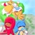 Size: 1080x1080 | Tagged: safe, artist:sugar_milkk, knuckles the echidna, miles "tails" prower, sonic the hedgehog, popsicle, trio