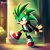 Size: 512x512 | Tagged: safe, ai art, artist:mobians.ai, manik the hedgehog, hedgehog, blue eyes, fingerless gloves, green fur, jacket, male, shirt, shoes, socks, solo