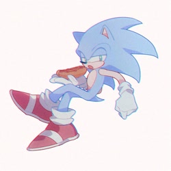 Size: 1181x1180 | Tagged: safe, artist:akiakiyo, sonic the hedgehog, chili dog, food, solo