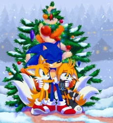 Size: 1080x1173 | Tagged: safe, artist:montyth, miles "tails" prower, nine, sonic the hedgehog, sonic prime