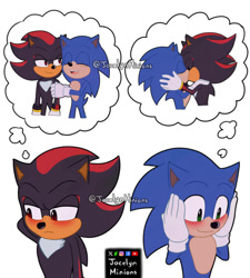 Size: 848x942 | Tagged: safe, artist:jocelynminions, shadow the hedgehog, sonic the hedgehog