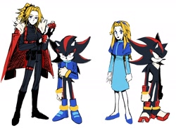 Size: 2200x1600 | Tagged: safe, artist:diamondx1704_, maria robotnik, shadow the hedgehog, alternate universe, au:project messiah, duo, simple background, standing, white background