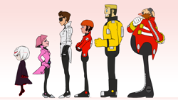 Size: 1248x702 | Tagged: safe, artist:joeadok, cubot, mecha robotnik, orbot, robotnik, sage, tribot, human, sonic frontiers, humanized