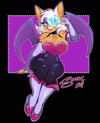 Size: 1947x2400 | Tagged: safe, artist:_sereneartist_, rouge the bat, diamond