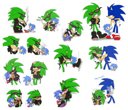 Size: 963x829 | Tagged: safe, artist:montyth, scourge the hedgehog, sonic the hedgehog, oc, oc:monty the hedgehog