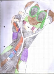 Size: 400x551 | Tagged: safe, artist:thunder-the-mouse, oc, oc:thunder dark the hedgemouse, traditional media