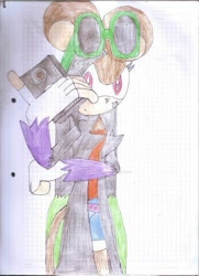 Size: 400x551 | Tagged: safe, artist:thunder-the-mouse, oc, oc:thunder dark the hedgemouse, traditional media