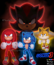 Size: 828x993 | Tagged: safe, artist:jocelynminions, knuckles the echidna, miles "tails" prower, shadow the hedgehog, sonic the hedgehog