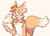 Size: 1597x1150 | Tagged: safe, artist:teemble, miles "tails" prower, 2021, beanbrows, beige background, ear fluff, looking at viewer, mouth open, simple background, smile, solo, v sign