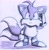 Size: 2242x2304 | Tagged: safe, artist:lynaithan, miles "tails" prower, fox, 2009, classic tails, cute, grey background, looking offscreen, male, monochrome, salute, simple background, smile, solo, standing