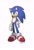 Size: 1390x2048 | Tagged: safe, artist:sol_sth, sonic the hedgehog, 2024, hand on hip, looking at viewer, signature, simple background, smile, solo, standing, white background