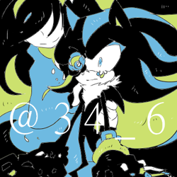 Size: 400x400 | Tagged: safe, artist:34_6, maria robotnik, shadow the hedgehog, human, duo, limited palette