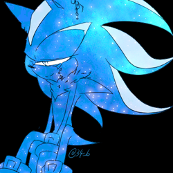 Size: 400x400 | Tagged: safe, artist:34_6, shadow the hedgehog, black background, monochrome, signature, simple background, sitting, solo