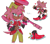 Size: 1585x1397 | Tagged: safe, artist:halpdevon, amy rose, hedgehog, 2020, alternate outfit, hammer, holding something, multiple views, piko piko hammer, simple background, solo, standing, white background
