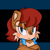 Size: 3108x3087 | Tagged: safe, artist:manglefnaffan, sally acorn, chipmunk, 2024, arms folded, blushing, female, frown, lidded eyes, looking at viewer, sally's vest and boots, solo