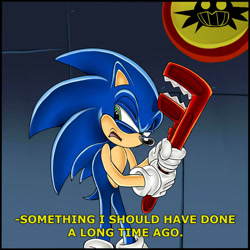 Size: 1280x1280 | Tagged: safe, artist:gizmo01, sonic the hedgehog, monkey wrench