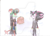 Size: 400x291 | Tagged: safe, artist:thunder-the-mouse, shadow the hedgehog, oc, oc:thunder dark the hedgemouse, cake, duo, food, holding something, obtrusive watermark, traditional media, watermark