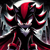 Size: 1024x1024 | Tagged: safe, ai art, artist:mobians.ai, shadow the hedgehog, hedgehog, 2024, abstract background, cape, city, male, moon, nighttime, outdoors, prompter:failsona, smile, solo, standing, vampire