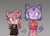 Size: 540x386 | Tagged: safe, artist:victoryrina, amy rose, blaze the cat, cat, hedgehog, 2023, amy x blaze, crossover, cute, duo, female, females only, frown, gradient background, grey background, hands behind back, lesbian, looking at them, shipping, smile