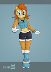 Size: 905x1280 | Tagged: safe, artist:esonic64, sally acorn, sally's ringblader outfit
