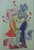 Size: 701x1024 | Tagged: safe, artist:yukaii_2, amy rose, blaze the cat, cat, hedgehog, 2019, amy x blaze, amy's halterneck dress, blaze's tailcoat, blushing, clothes, cute, dress, female, females only, hearts, kiss on head, lesbian, shipping, traditional media