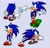 Size: 2036x1964 | Tagged: safe, artist:kolsanart, sonic the hedgehog, hedgehog, 2024, arms behind back, looking offscreen, male, mouth open, open smile, posing, running, simple background, smile, solo, solo male, standing, treads