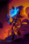 Size: 1347x2048 | Tagged: safe, artist:starrjoy, chaos sonic, sonic prime, sonic prime s2, abstract background, dust clouds, robot, solo, standing