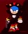 Size: 1300x1600 | Tagged: safe, artist:mckiem0use, sonic the hedgehog, sonic superstars, 2024, abstract background, classic sonic, cosplay, front view, gun, holding something, kigurumi, looking at viewer, posing, redraw, shadow the hedgehog (video game), signature, solo