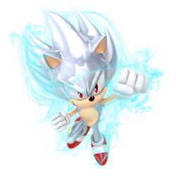 Size: 2700x2700 | Tagged: safe, artist:nibroc-rock, sonic the hedgehog, 2019, 3d, clenched teeth, flying, hyper form, hyper sonic, simple background, smile, transparent background