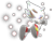 Size: 2000x1500 | Tagged: safe, artist:blue007prime, artist:varcolac-prime, sonic the hedgehog, 2022, 3d, flying, hyper form, hyper sonic, looking at viewer, looking back, looking back at viewer, simple background, solo, sparkles, transparent background, treads