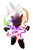 Size: 1960x2968 | Tagged: safe, artist:dannythecool123, sonic the hedgehog, 2022, 3d, clenched fists, dark, flying, front view, glowing eyes, hyper form, hyper sonic, looking at viewer, simple background, solo, transparent background
