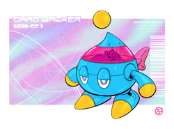 Size: 1400x1037 | Tagged: safe, artist:thecongressman1, chao, sonic adventure 2, abstract background, chao walker unit-001, neutral chao, signature, solo