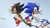 Size: 828x466 | Tagged: safe, shadow the hedgehog, sonic the hedgehog, hedgehog, sonic x shadow generations, 2024, classic sonic, grass, grass blade, looking at viewer, male, posing, screencap, trio