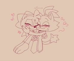 Size: 2048x1694 | Tagged: safe, artist:silver-varian, amy rose, blaze the cat, cat, hedgehog, 2023, amy x blaze, blaze's tailcoat, blushing, carrying them, cute, eyes closed, female, females only, hand on cheek, hearts, lesbian, line art, shipping, sketch