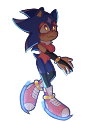 Size: 768x1024 | Tagged: safe, artist:taxfruad4ever, oc, oc:stellar the hedgehog, hedgehog, :3, blushing, fankid, female, looking offscreen, parent:shadow, parent:sonic, parents:sonadow, simple background, smile, solo, transparent background