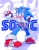 Size: 1601x2048 | Tagged: safe, artist:kazuna_endi, sonic the hedgehog, hedgehog, 2024, character name, clothes, crossover, echo background, fully clothed, holding something, hoodie, looking at viewer, male, mouth open, pointing, pokeball, pokemon, shine, shorts, smile, solo, sparkle, standing