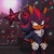 Size: 2048x2048 | Tagged: safe, artist:miamoosmoo, black doom, shadow the hedgehog, 2024, abstract background, cityscape, dialogue, doom's eye, duo, english text, frown, hands on hips, looking at each other, standing