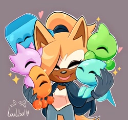 Size: 1024x963 | Tagged: safe, artist:lou_lubally, whisper the wolf, wisp, 2020, cute, group, heart, hugging, outline, simple background, sonictober, sparkles, standing, whispabetes, wispabetes