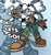 Size: 1229x1301 | Tagged: safe, artist:pepperoncini_23, lanolin the sheep, wolf, 2024, echo background, english text, female, looking offscreen, outline, signature, solo, standing