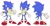 Size: 2048x1073 | Tagged: safe, artist:bridgeoffaust, sonic the hedgehog, hedgehog, sonic the ova, 2023, classic sonic, classic sonic (universe), male, reference sheet, simple background, solo, standing, white background