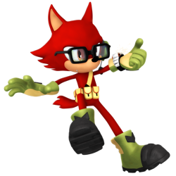Size: 2500x2500 | Tagged: safe, artist:nibroc-rock, gadget the wolf, sonic forces, 3d, frown, grappling hook, one fang, simple background, solo, transparent background