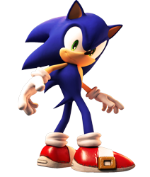 Size: 960x1133 | Tagged: safe, artist:finnakira, sonic the hedgehog, sonic the hedgehog (2006), 2014, 3d, looking back at viewer, simple background, smile, solo, standing, transparent background