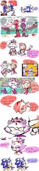 Size: 1016x4472 | Tagged: safe, artist:mysuperlaserpiss, amy rose, blaze the cat, sonic the hedgehog, cat, hedgehog, human, 2020, amy x blaze, comic, english text, eyes closed, female, hands behind back, holding hands, lesbian, looking at them, looking at viewer, male, mario, mario & sonic at the olympic games, mouth open, question mark, shipping, speech bubble, waving