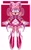 Size: 1200x1928 | Tagged: safe, artist:head---ache, amy rose, abstract background, alternate universe, au:magical girl, cute, eye clipping through hair, magical girl outfit, mouth open, open smile, outline, smile, solo, white outline