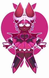 Size: 1200x1928 | Tagged: safe, artist:head---ache, rouge the bat, alternate universe, au:magical girl, magical girl outfit, outline, smile, solo